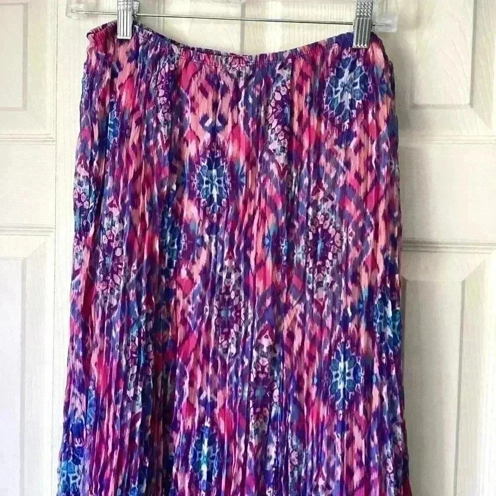 Ruby Rd Multi Colored Boho Maxi Skirt Size 4P - Picture 9 of 10